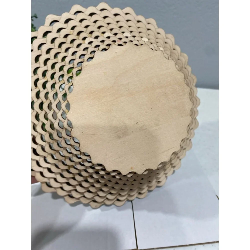 Baltic by Design Laser Cut Intricate Cut Decorative Wood Basket
